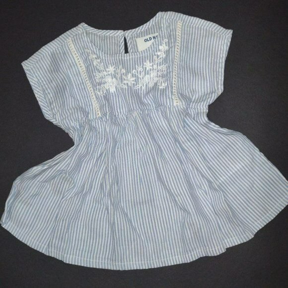 Chambray  dress for toddler girls - with button-loop keyhole opening at nape- 2T - Picture 8 of 11